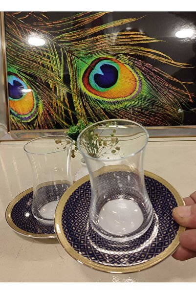 CORCUHOME Krosno 6 Kişilik Porselen Tabaklı Lüx Çay Seti