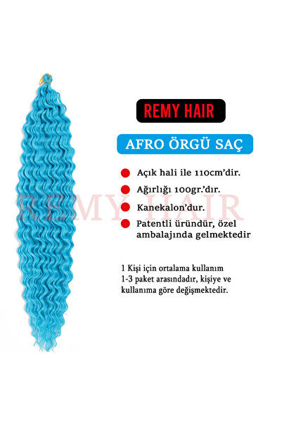 REMY HAİR Afro Örgüsü Saç - Lake Blue 100gr.