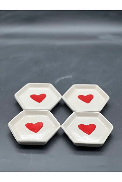 MeGgDecor 4-Piece Heart Sauce Bowl Turkish Delight Bowl