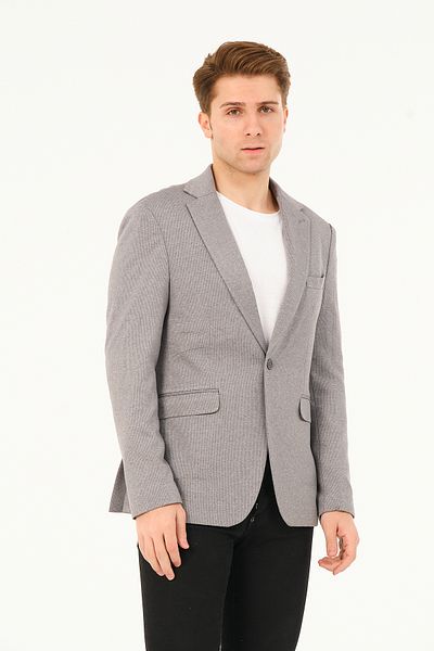 VALUE Сиво тънко сако с класическа подплата
