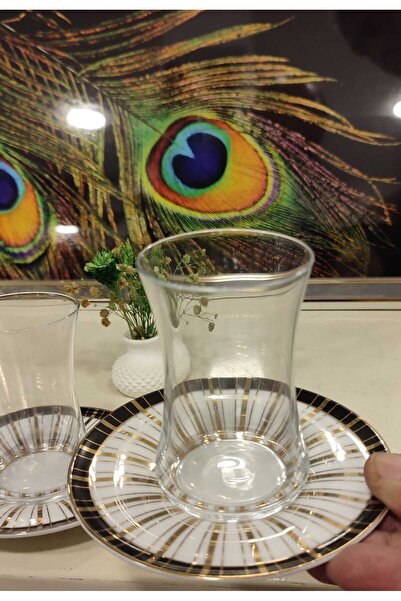 CORCUHOME Krosno 6 Kişilik Porselen Tabaklı Lüx Çay Seti