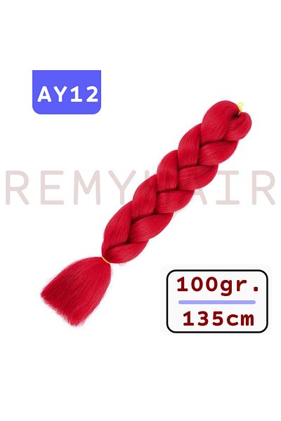 REMY HAİR African Braid Hair - Red - AY12 - 100gr