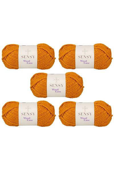 SENSY Wool Ease 5 Pieces of Hand Knitting Yarn Scarf Beanie Hat Yarn Poncho Yarn Cardigan Yarn Knitting Yarn