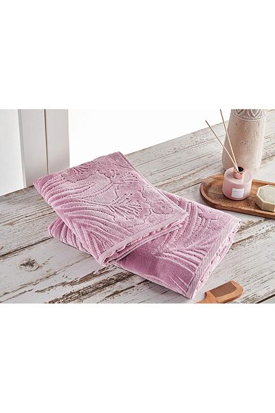 Marie Claire Σετ πετσετών ELZ Claire 2 τεμαχίων Velvet Jacquard Maya Dried Rose FRNTR 1127478