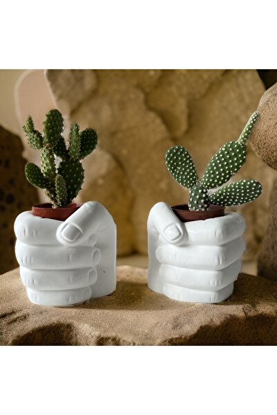 Mes Reves Sukulentler ve Kalın Mumlar İçin El Şeklinde Özel Tasarım Dekoratif...