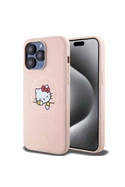 Hello Kitty Apple Iphone 15 Pro Max Uyumlu Kılıf Lisanslı Magsafe Şarj Özellikli Baskı Logo