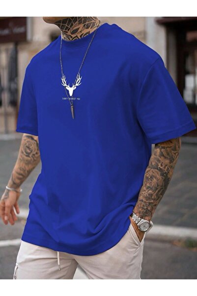 BENROMA Оверсайз унісекс футболка з принтом оленя