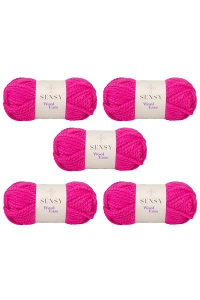 SENSY Wool Ease 5 Pieces of Hand Knitting Yarn Scarf Beanie Hat Yarn Poncho Yarn Cardigan Yarn Knitting Yarn