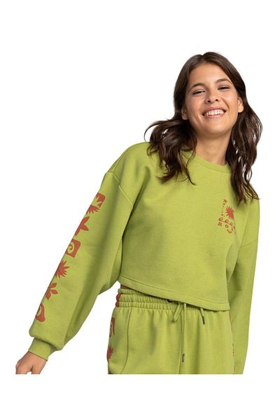Roxy Erjft04759 Win The Game Sweat Green Women's Sweatshirt
