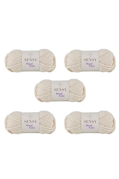 SENSY Wool Ease 5 Pieces of Hand Knitting Yarn Scarf Beanie Hat Yarn Poncho Yarn Cardigan Yarn Knitting Yarn