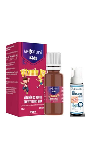 VeNatura Vitamin D3 400 Iu for Children - 20 ml Whitening Food and Foam Gift