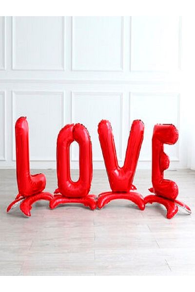 Kazanabil LOVE FOOTED FOIL BALLOON SET RED