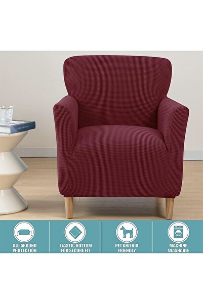 uzhanem Lycra Stretch Elastic Flexible Square Pattern Armchair Single Person Denim Cover Seat Cover