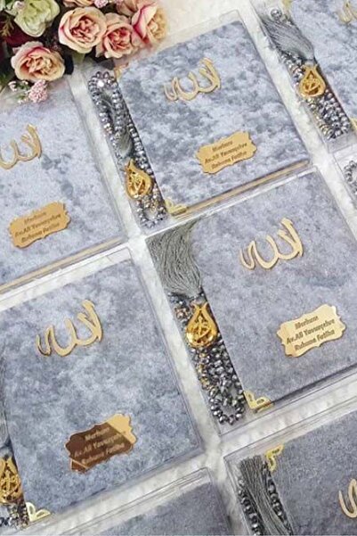 Sera Hediyelik 10 Adet - Kadife Kaplamalı Yasin Kitabı Kristal Tesbhli Mevlüt...