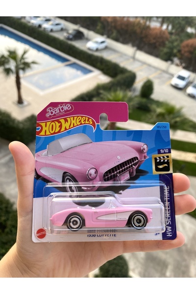 HOT WHEELS Hotwheels barbie 1956 corvette pembe barbie 1/64 ölçek metal araba...