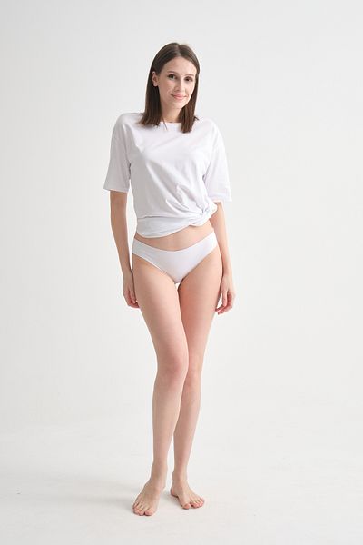 DeeAn Chiloți de bikini din bumbac, albi, tăiați cu laser, pachet de 3