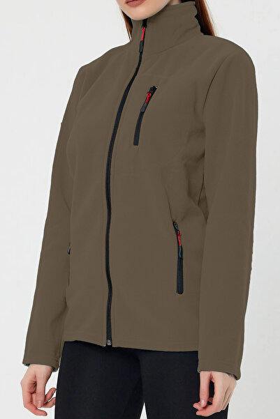 SUVASS CO Suvy Kadın Polar Haki Renk Tam Fermuarlı 3 Cepli Kalın Outdoor Pola...