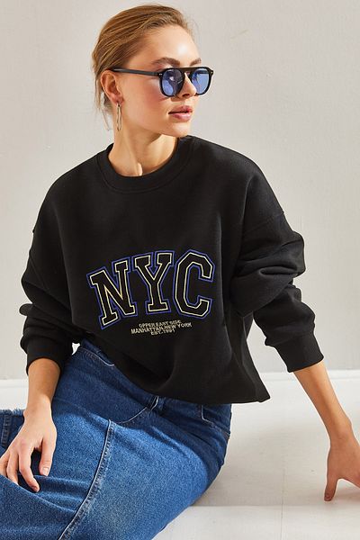 Bianco Lucci Dámska mikina NYC s potlačou troch vlákien
