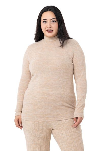 DISENTIS MODEST Tricoturi cu maneci lungi jumatate pescar marime mare bej body