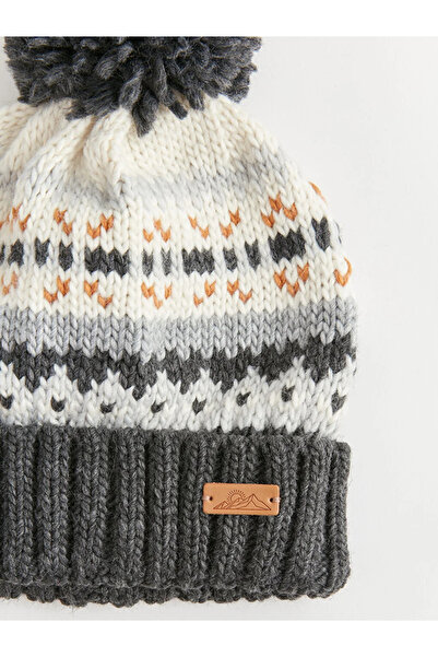 LC Waikiki LCW ACCESSORIES Ponpon Detaylı Erkek Triko Bere