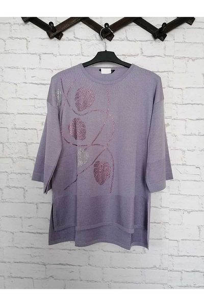 anne moda ankara Плетена материя от първо качество, лъскава, ръкав три четвърти, удобна кройка, памучен пуловер