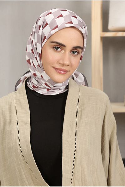 Modakaşmir وشاح قطني بنمط شبه منحرف