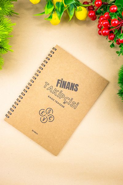 Red Whiter Caiet de urmărire financiară Design interior Frunze 14x20 cm Caiet cu spirală cu copertă cartonată