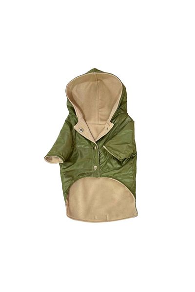 Patte Zone Rain Olive Green - Cat Dog Raincoat(Olive Green)