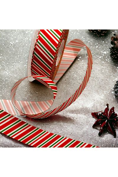 BukiroAtelier Christmas Ribbon - Pine Tree Patterned, 1 Meter Gift Package