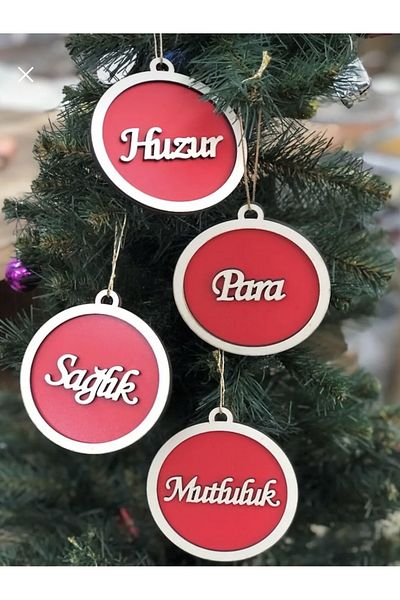 ESKA EVENTS New Year's Pine Tree Ornament / Peace, Money, Health, Happiness