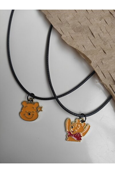 Esey Dizayn Winnie Pooh Mini Boyutta Çift Kolye