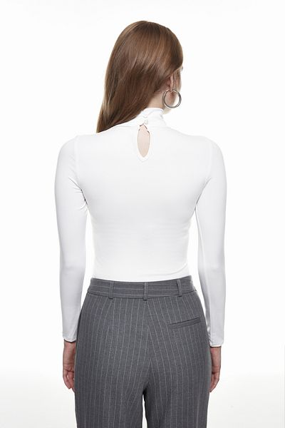 Quzu Turtleneck Bodysuit White