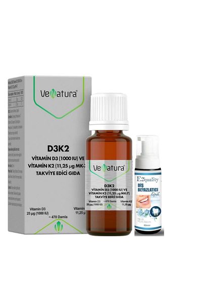 VeNatura Vitamin D3 and Menaquinon 7 (11.25 Mcg) Food Supplement 20 ml