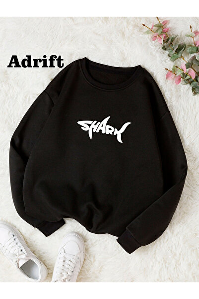 Adrift MABS Shark Šareni Oversize kroj okrugla kragna Pamuk Deo Džemper