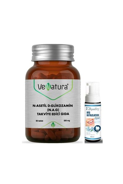 VeNatura 90 Tablets N-Acetyl D-Glucosamine - Supplementing and Teeth Whitening Food, Foam Gift
