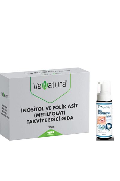 VeNatura Inositol and Folic Acid (Methylfolate) 20 Sachets - Teeth Whitening Foam Gift