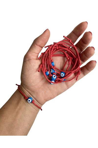 TAKI BY EKİN WITH GLASS EVIL EYE BEADS, 10-PACK BIRTHDAY, BIRTHDAY, WEDDING GIFT BRACELET