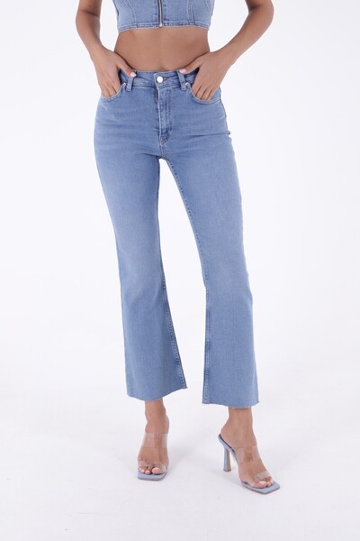 RICHMOST بنطال جينز نسائي قابل للتمدد من Mom Fit بأرجل واسعة وخصر عالي وتفاصي...