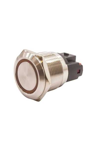 Motorobit 22E-P1Z-EC 22mm Düz Anahtarlı Işıklı Power Metal Buton - Mavi