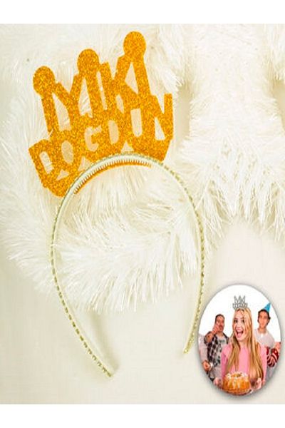 Kazanabil HAPPY BIRTHDAY WRITTEN SILVERY EVA PARTY CROWN GOLD
