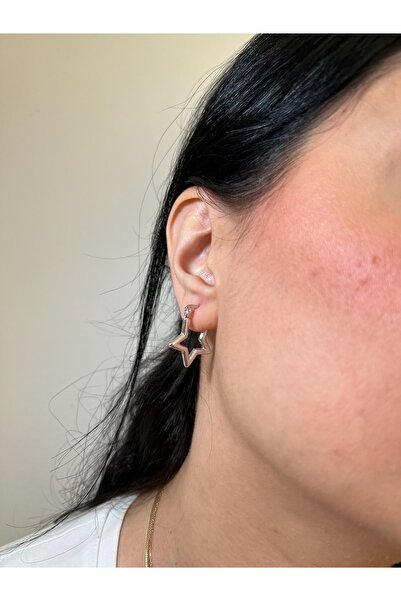 TonyAntonyo Kilit 18 mm Silver Halka Küpe Yıldız Balta