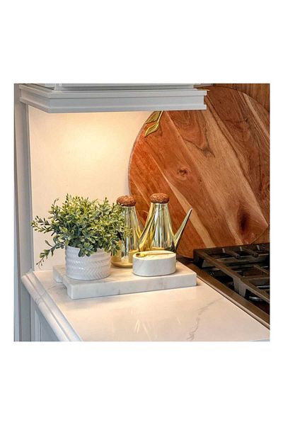 Sümeyra Marble Art Natural White Marble Oil Pot Top | Oil pot tray |