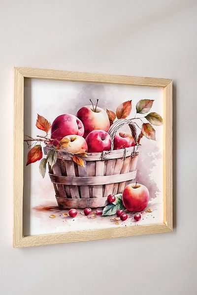 Wooden Factory Καλάθι Apple Τραπέζι MDF με Ξύλινο Πλαίσιο