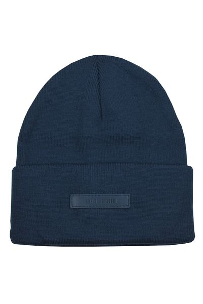 Sofist İstanbul Dark Blue Unisex Beanie Folded Navy Blue Ribbed Knitted Beret