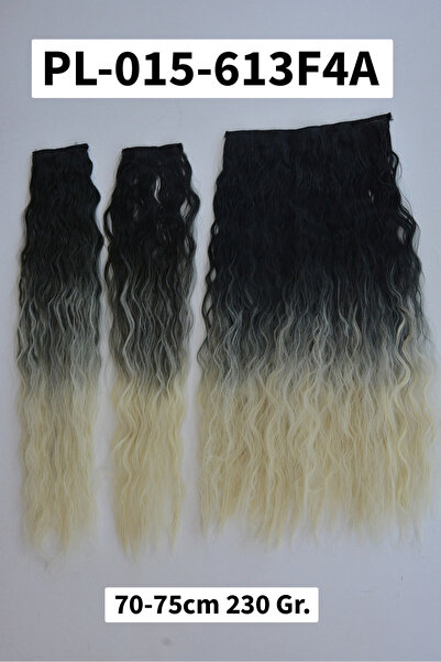 8 Kadına Dair Herşey Siyah Platin Afro Dalgalı Ombreli Uzun Yarım Ay Saç – 3 ...