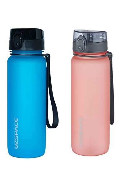 Uzspace (مجموعة مكونة من قطعتين) زجاجة مياه تريتان ناعمة الملمس سعة 800 مل من سلسلة المجموعة الجديدة
