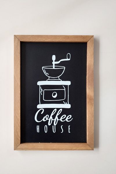 Wooden Factory Pictură „COFFEE HOUSE” cu cadru din lemn, imprimare UV Mdf de 3 mm