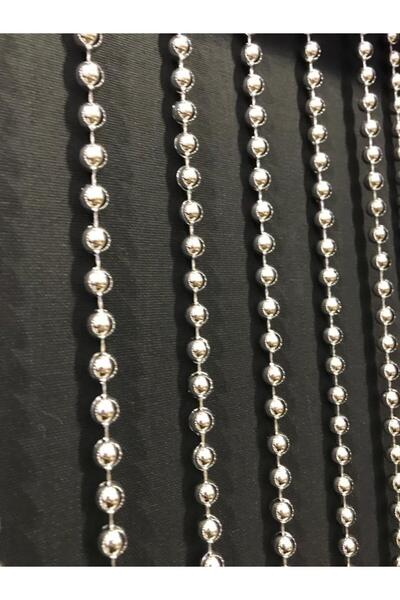 özdeğer home Κουρτίνα Πόρτας 75x180 Μεταλλικό Ασημί Χρώμα Στολίδι Πόρτας 2,5 εκ. Απόσταση Πλαστική Κουρτίνα με Αλυσίδα