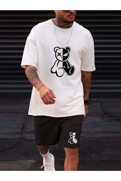 BENROMA OVERSIZED UNISEX T-SHIRT WITH BEAR PRINTED