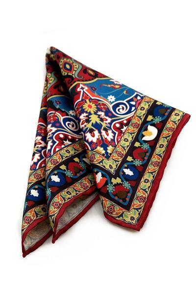 Kravatkolik Multicolored Motif Pattern Men's Pocket Handkerchief SPS606-86